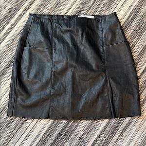 Pull&Bear Black Faux Leather Mini Skirt